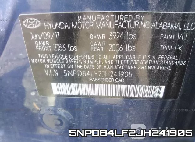 5NPD84LF2JH241905 фото 10