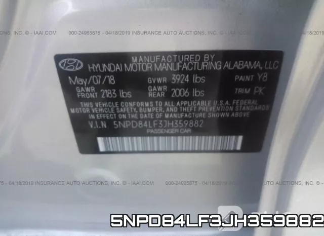 5NPD84LF3JH359882 фото 10
