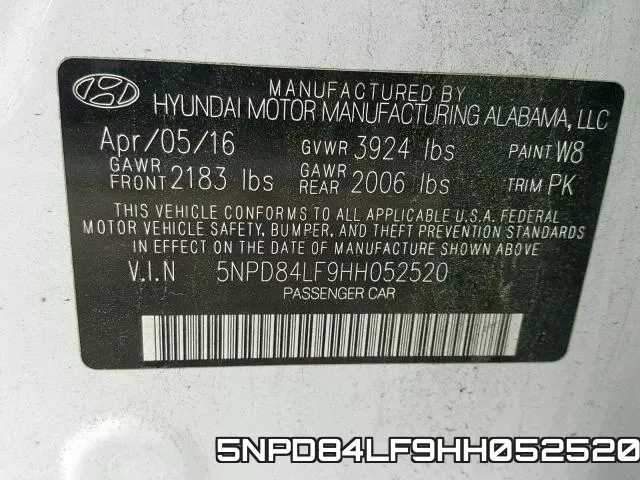 5NPD84LF9HH052520 фото 2