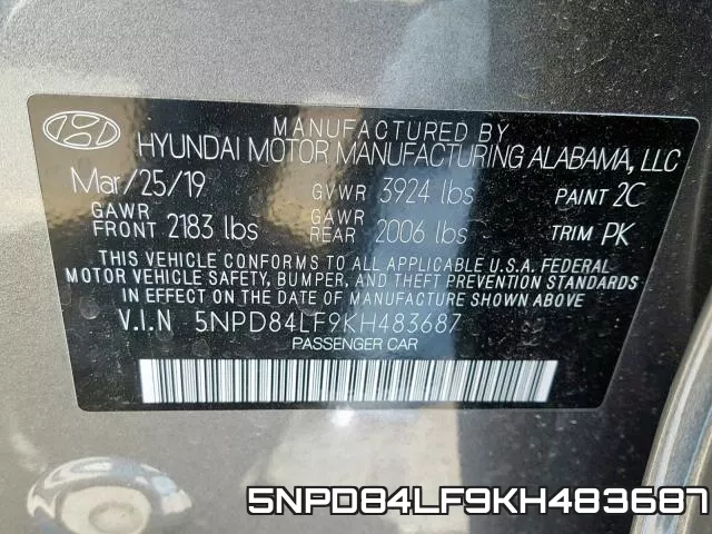 5NPD84LF9KH483687 фото 2
