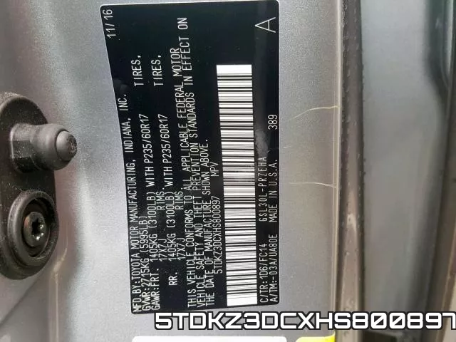5TDKZ3DCXHS800897 фото 2