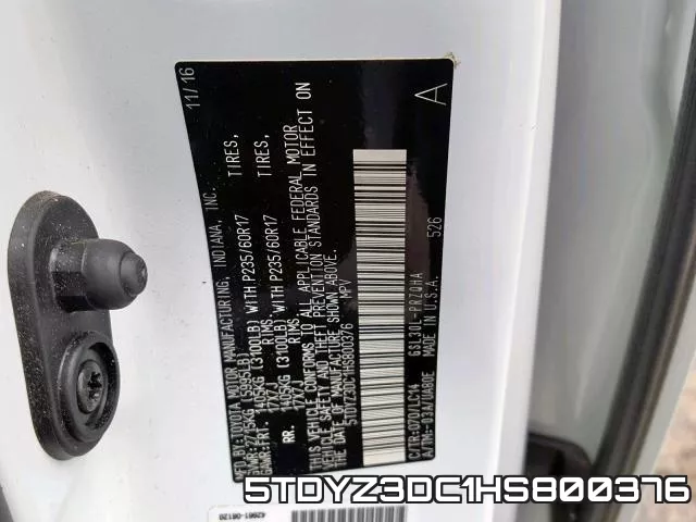 5TDYZ3DC1HS800376 фото 2
