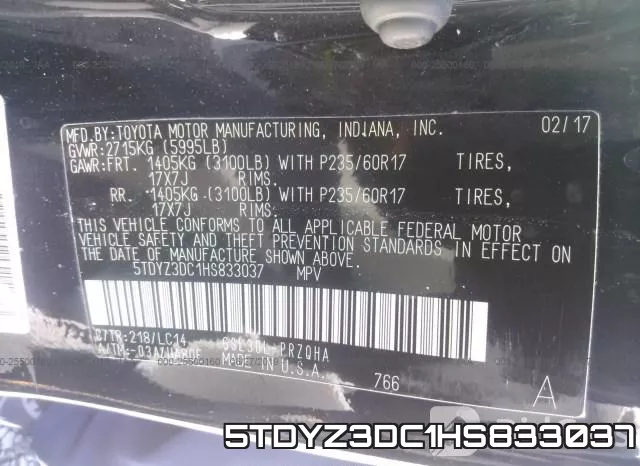5TDYZ3DC1HS833037 фото 10