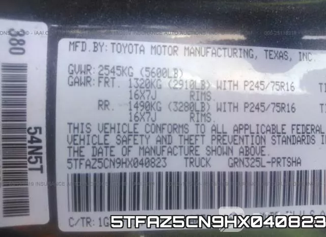 5TFAZ5CN9HX040823 фото 10