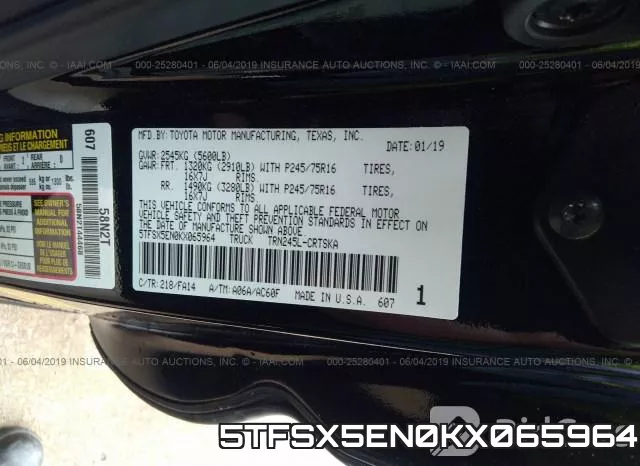 5TFSX5EN0KX065964 фото 10