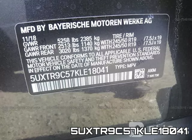 5UXTR9C57KLE18041 фото 10