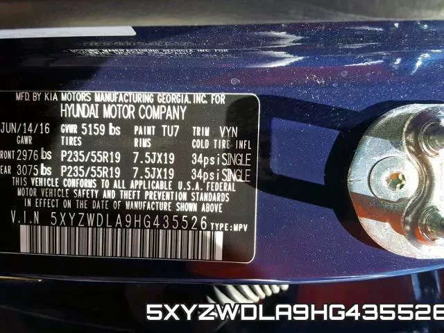 5XYZWDLA9HG435526 фото 2