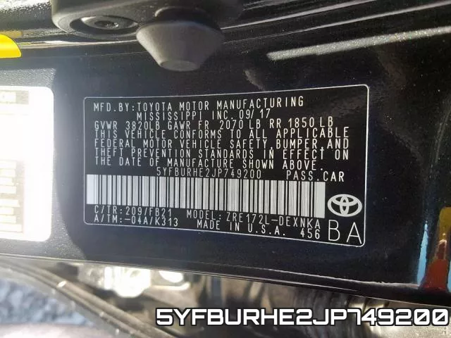 5YFBURHE2JP749200 фото 2