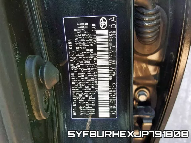 5YFBURHEXJP791808 фото 2
