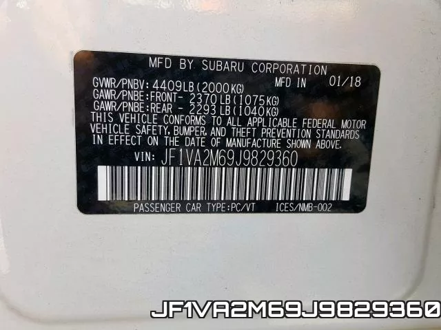 JF1VA2M69J9829360 фото 2