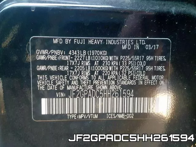 JF2GPADC5HH261594 фото 2