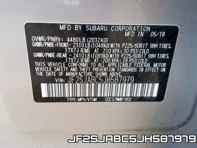 JF2SJABC5JH587979 фото 2