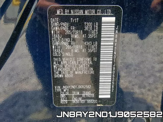 JN8AY2ND1J9052582 фото 2