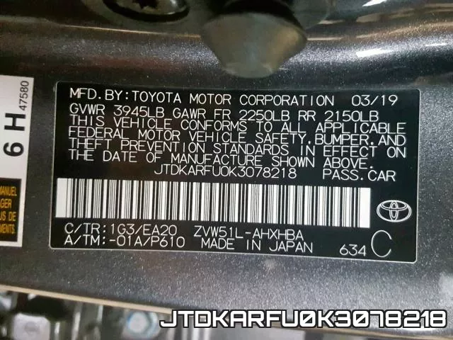 JTDKARFU0K3078218 фото 2
