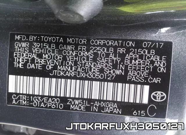 JTDKARFUXH3050127 фото 10
