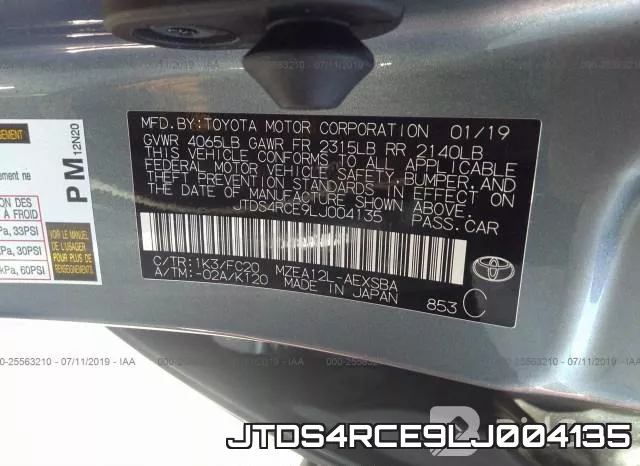 JTDS4RCE9LJ004135 фото 10