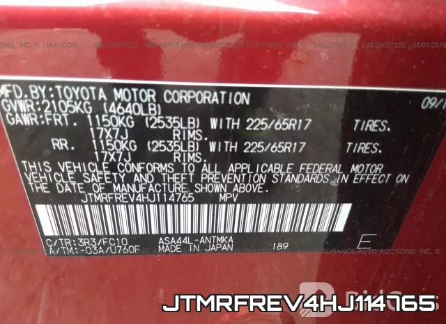 JTMRFREV4HJ114765 фото 10