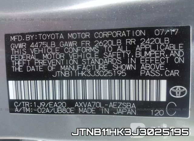 JTNB11HK3J3025195 фото 10