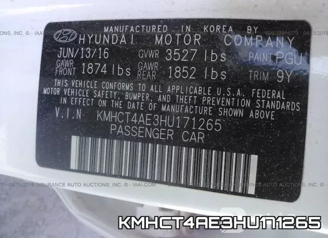 KMHCT4AE3HU171265 фото 10