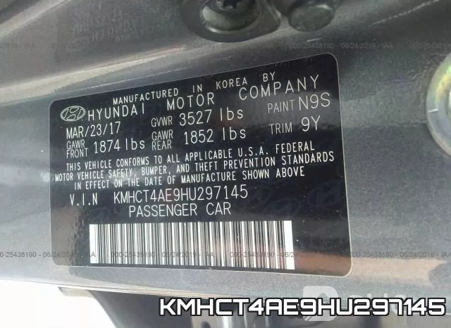 KMHCT4AE9HU297145 фото 10