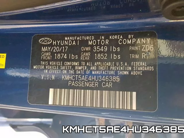 KMHCT5AE4HU346385 фото 2