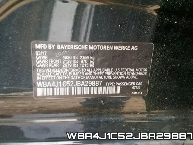 WBA4J1C52JBA29887 фото 2