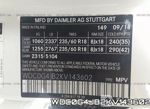 WDC0G4JB2KV143602 фото 10