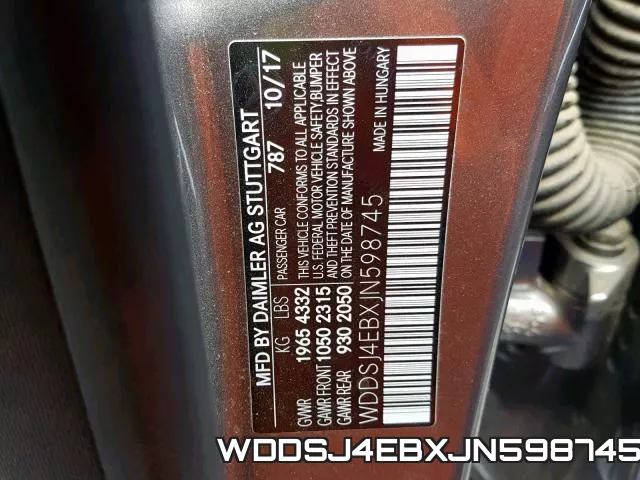 WDDSJ4EBXJN598745 фото 2