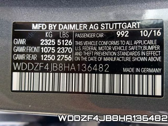 WDDZF4JB8HA136482 фото 2