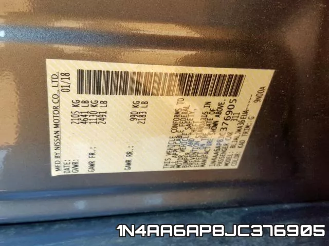 1N4AA6AP8JC376905 фото 2