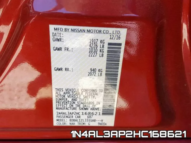 1N4AL3AP2HC168621 фото 2