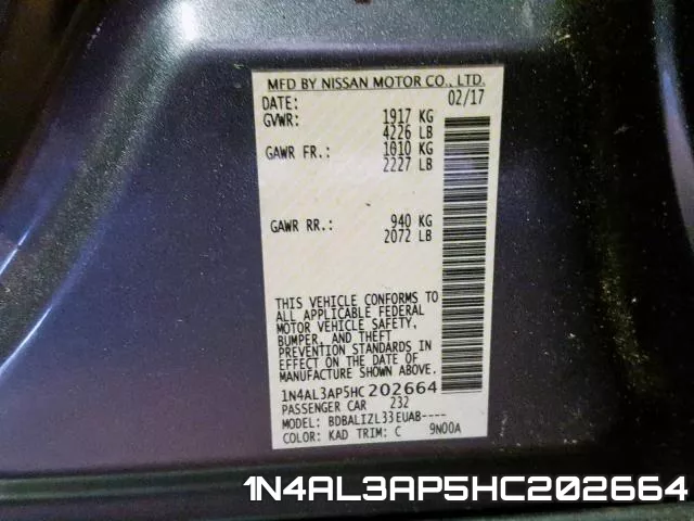 1N4AL3AP5HC202664 фото 2