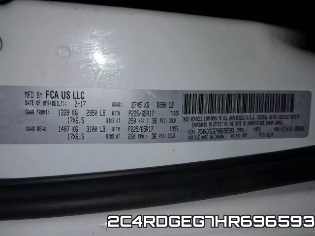 2C4RDGEG7HR696593 фото 2