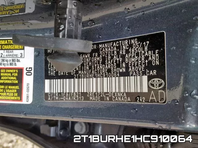 2T1BURHE1HC910064 фото 2