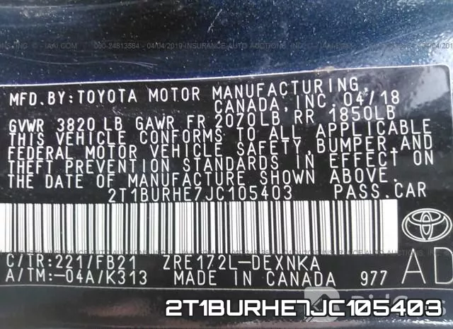 2T1BURHE7JC105403 фото 10
