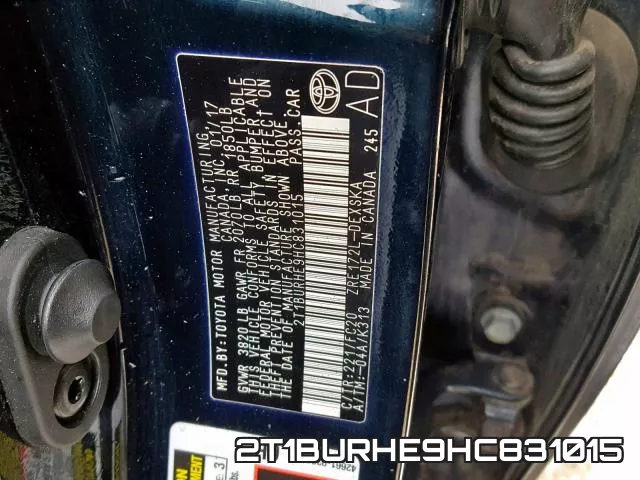 2T1BURHE9HC831015 фото 2