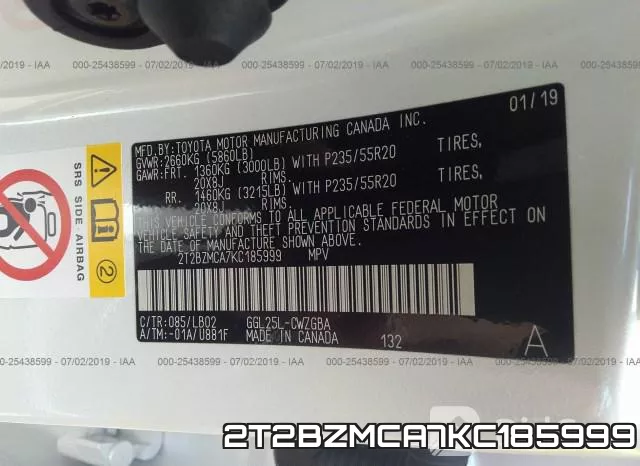 2T2BZMCA7KC185999 фото 10