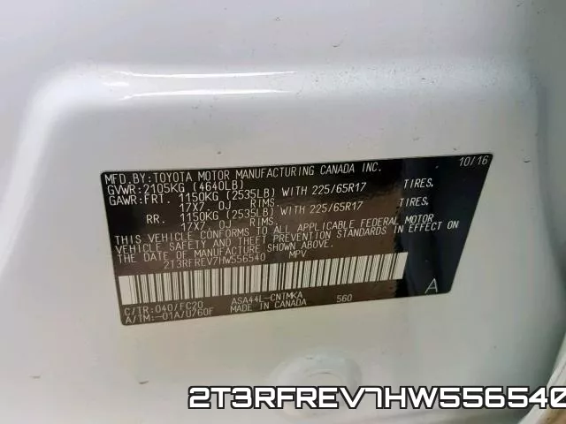 2T3RFREV7HW556540 фото 2