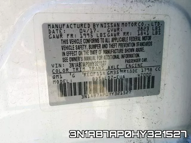 3N1AB7AP0HY321527 фото 2
