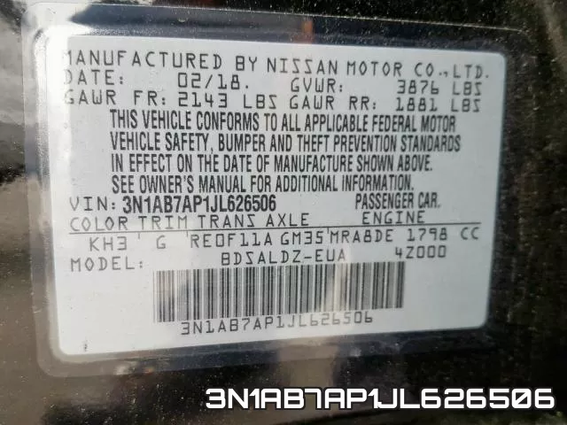 3N1AB7AP1JL626506 фото 2