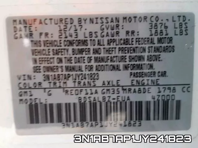 3N1AB7AP1JY241823 фото 2