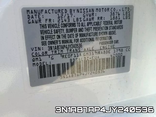 3N1AB7AP4JY240536 фото 2