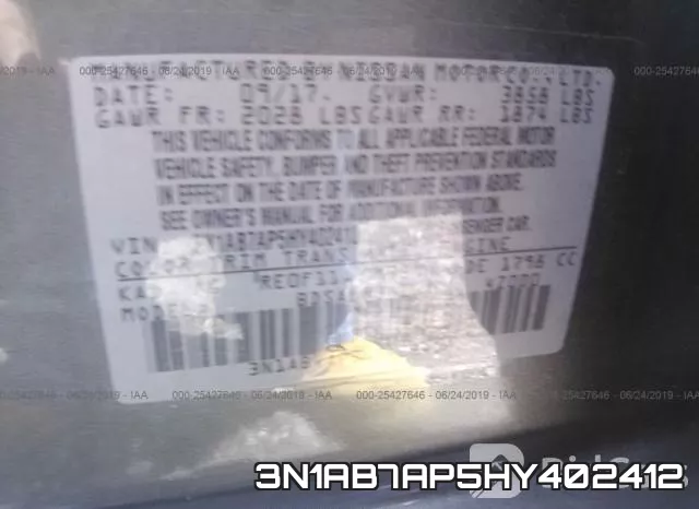 3N1AB7AP5HY402412 фото 10