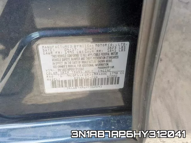 3N1AB7AP6HY312041 фото 2