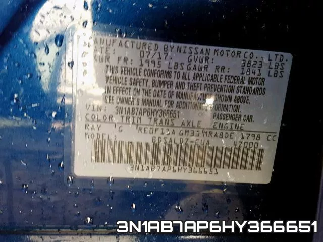 3N1AB7AP6HY366651 фото 2