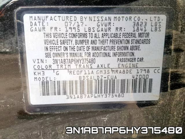 3N1AB7AP6HY375480 фото 2