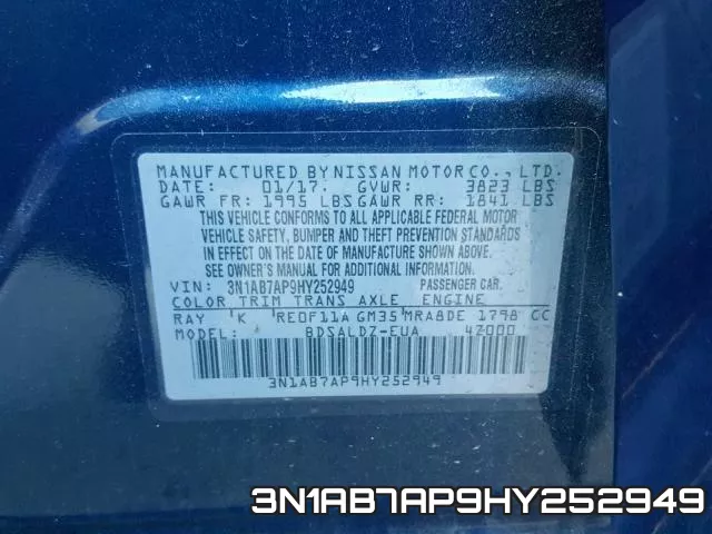 3N1AB7AP9HY252949 фото 2