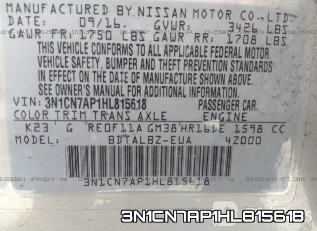 3N1CN7AP1HL815618 фото 10
