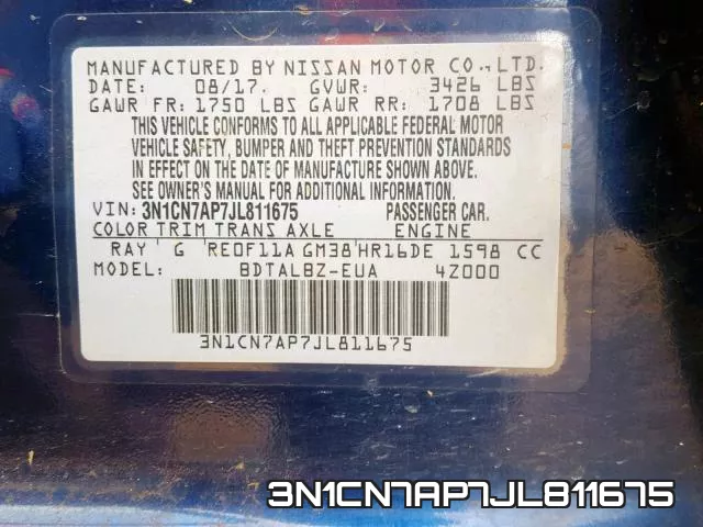 3N1CN7AP7JL811675 фото 2
