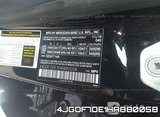 4JGDF7DE1HA880058 фото 10
